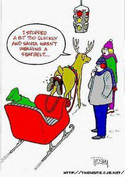 Santa Forgot His Seat Belt - christmas pictures christmas humor christmas jokes christmas cartoons xmas pictures xmas humor xmas jokes xmas cartoons